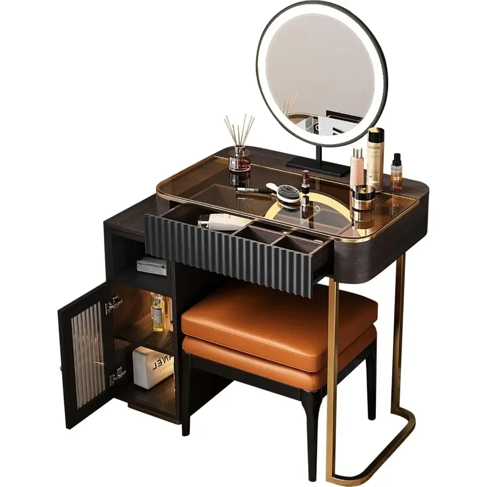 

Premium Makeup Vanity Table with Stool,Very Easy to Assemble，Dressing Table,Vanity Desk,Dresser Desk