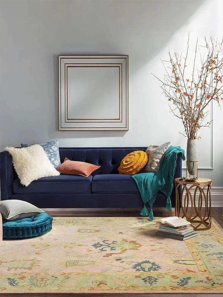 VIKAMA CLASSIC STYLE ULTRA FINE YARN RUG - سجادة فرنسية عتيقة لغرفة المعيشة قابلة للغسل في الغسالة، سجادة بجانب السرير داخلية غير قابلة للانزلاق #4