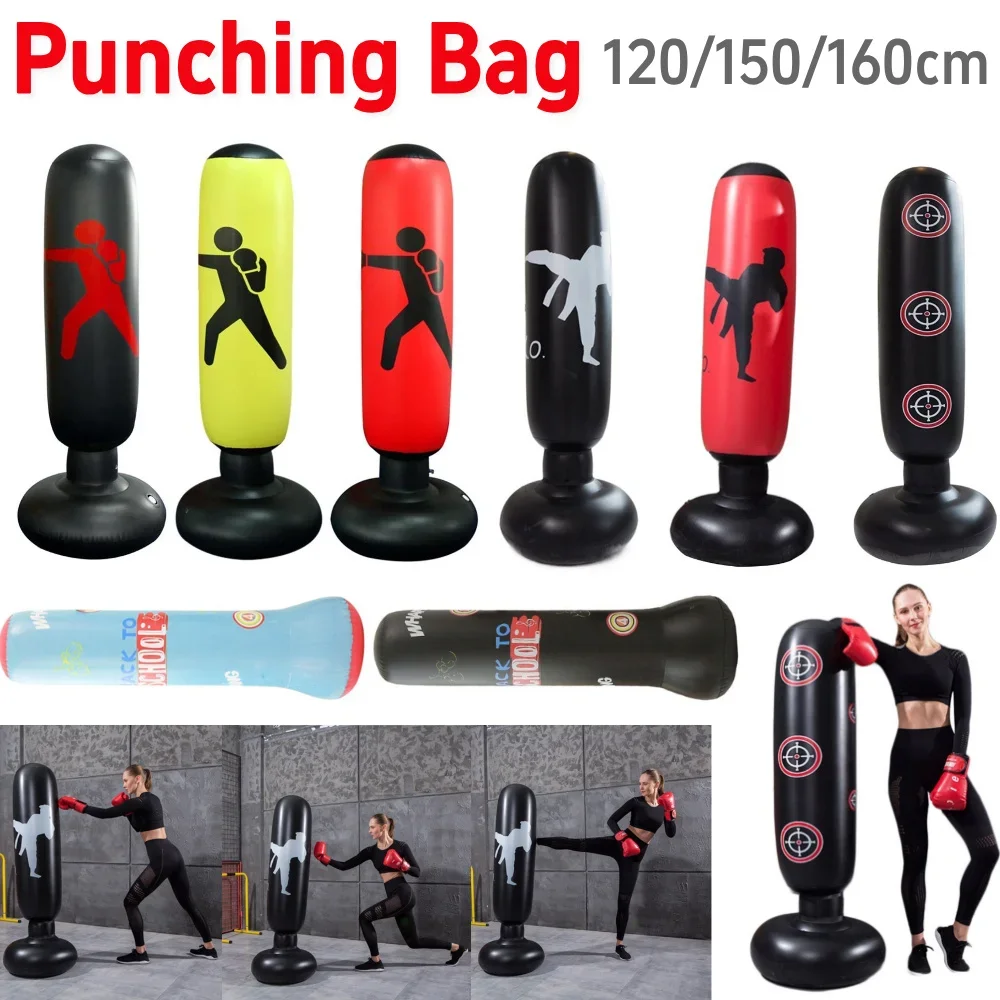 Sac de boxe gonflable Muay Thai, sac de boxe gonflable, colonne d'entraînement de combat, sac de boxe, jouet anti-Stress