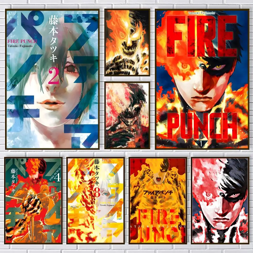 Dark Manga Fire Punch Poster PP Paper Wall Art for Living Rooms Bars Cafes Stylish Home Decor Gift