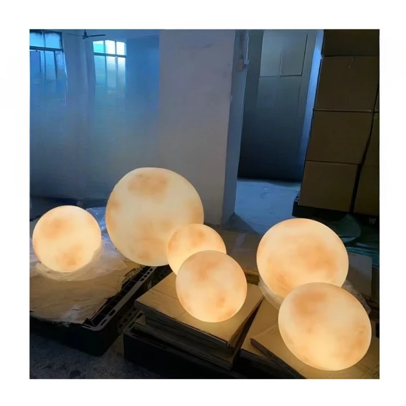 New Design Outdoor Decoration Lunar Landscape Light RGB Color Changing Giant Space Ball Light Full Moon Light Emitting Diode