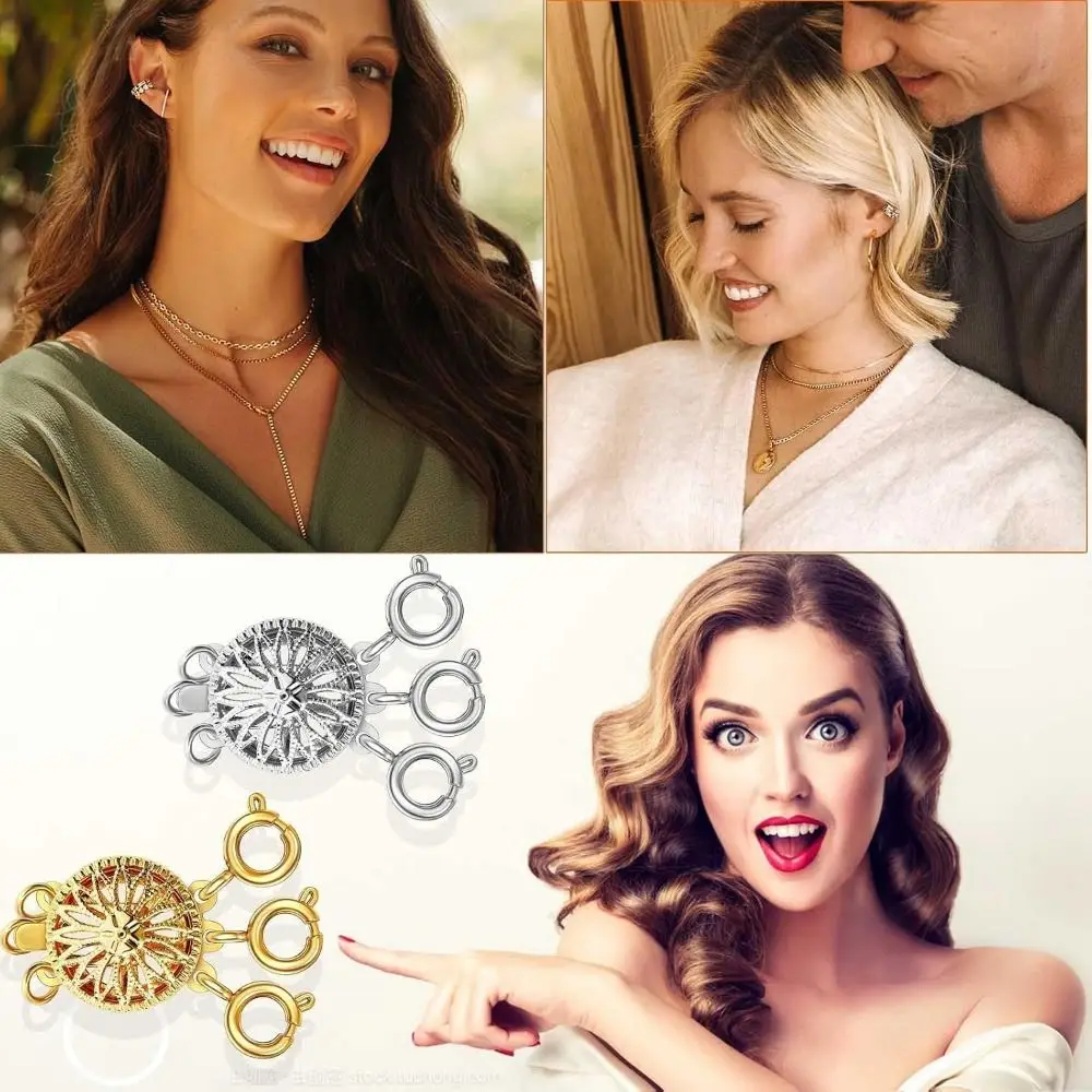 dengan Gesper Kalung Berlapis Lobster Warna Emas Logam Beberapa Konektor Kunci Gelang Warna Perak DIY Gesper Pelapis Kalung