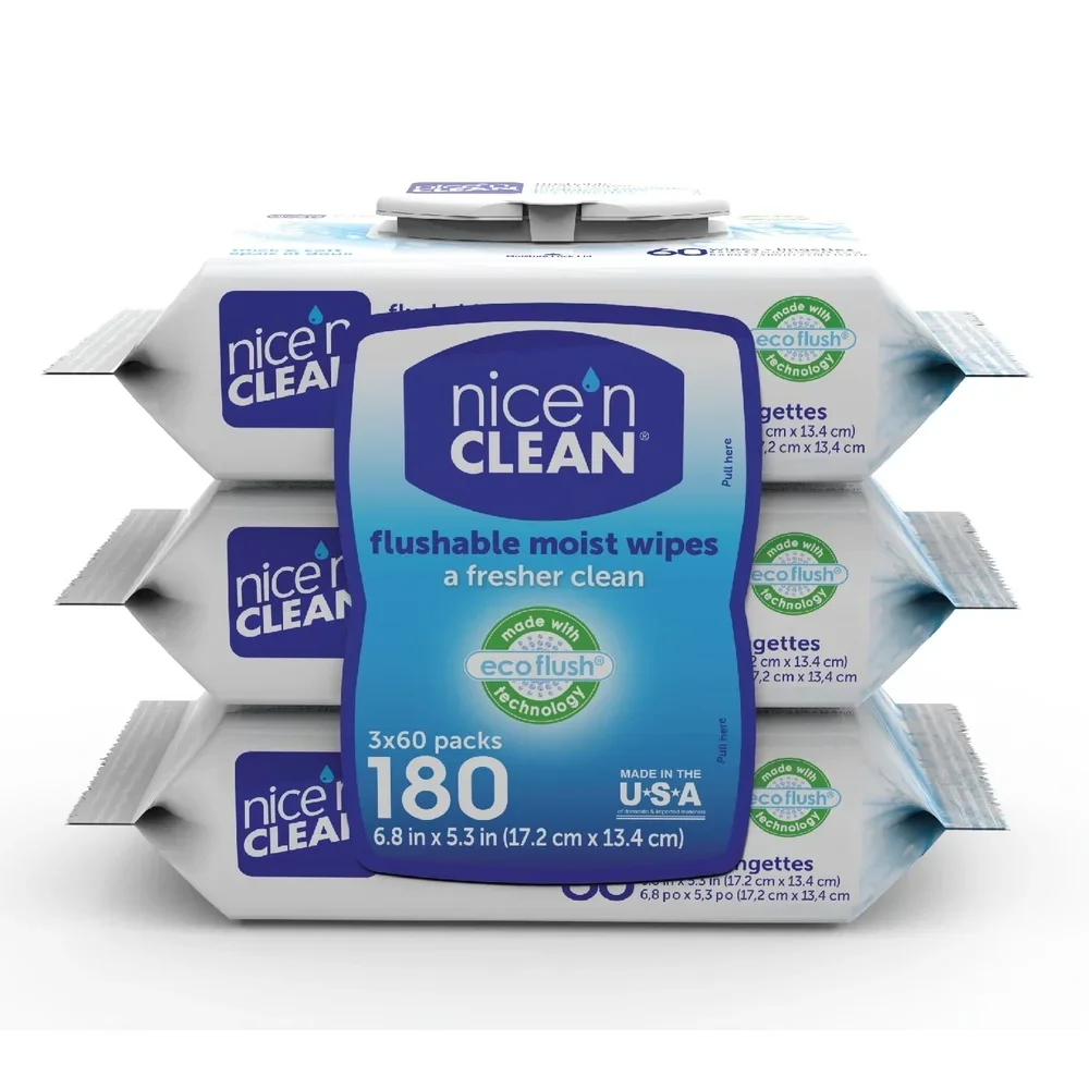 مناديل مبللة قابلة للتنظيف تعتمد على نباتات، 3 عبوات من الألوة فيتامين E، تكنولوجيا دافق صديقة للحساسية، آمنة للأطفال الصغار، ناعمة