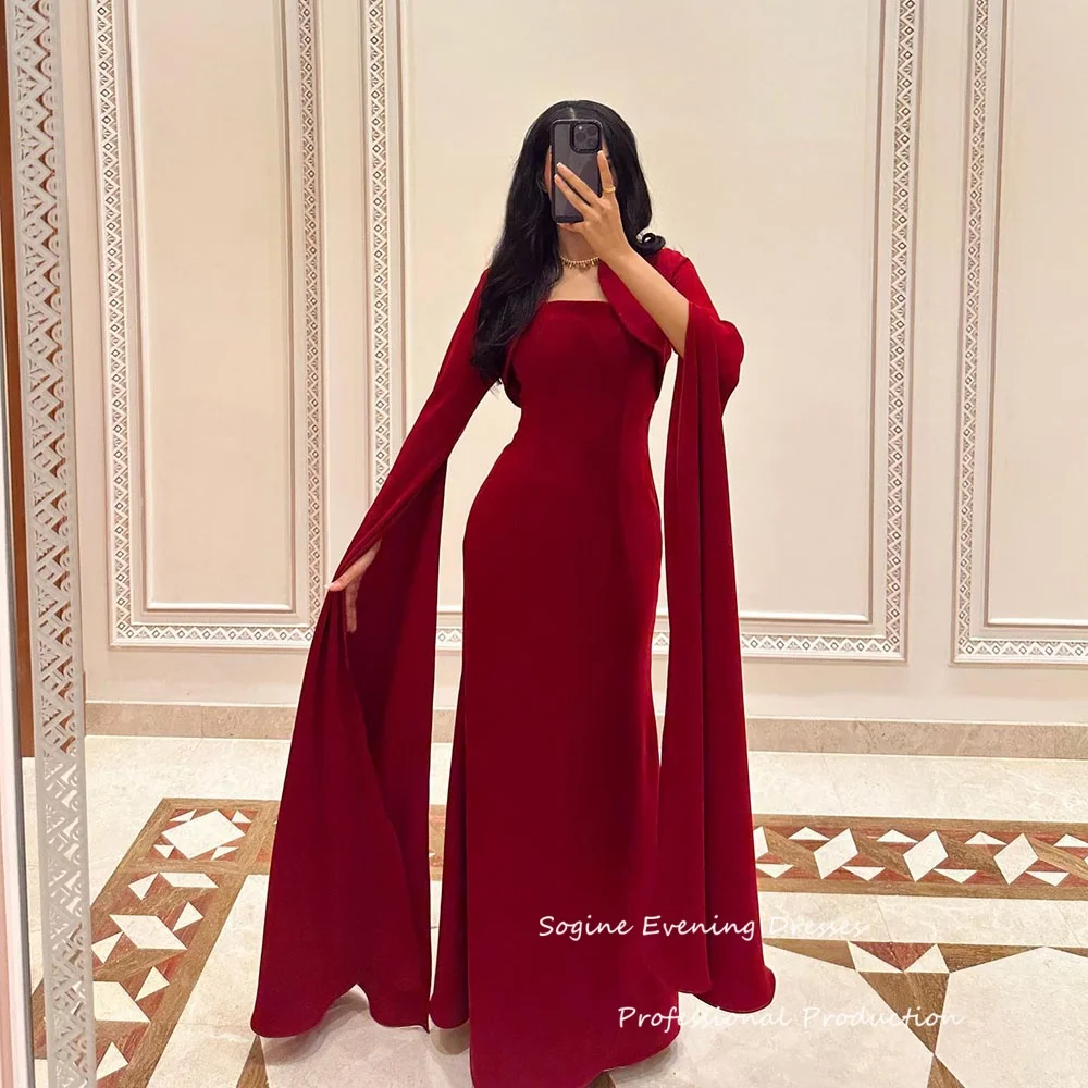 

Crepe Customized Evening Dresses 2025 For Women Ruffles Long Sleeve Prom Dress With Slit Empire Waist فساتين سهرة