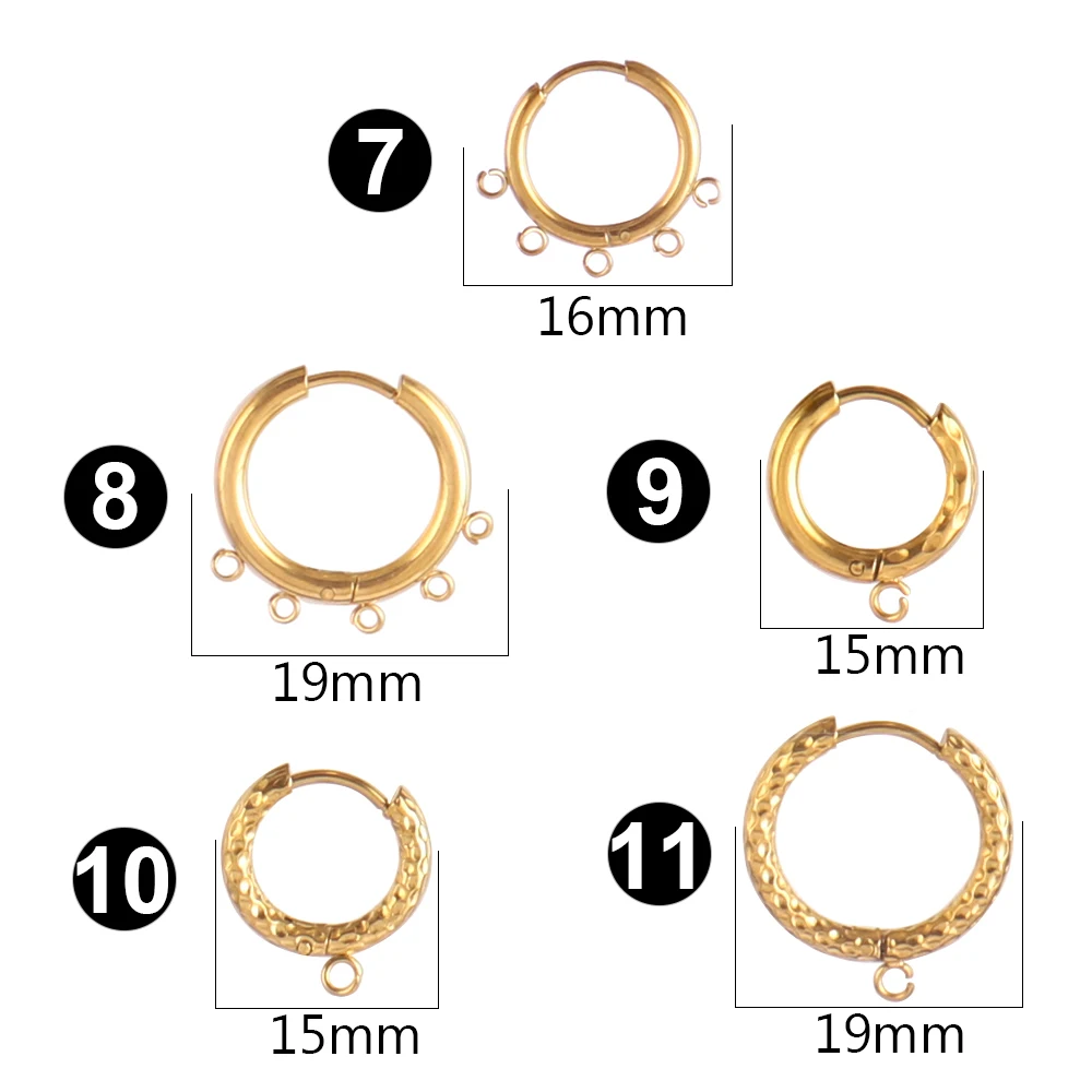 10pcs 316L Stainless Steel Earring Hooks with Loops