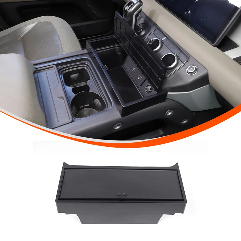 Flip Cover Car Center Console Organizer Tray For Land Rover Defender 2020-2025 ABS Console Storage Box Tray Interior Accessories