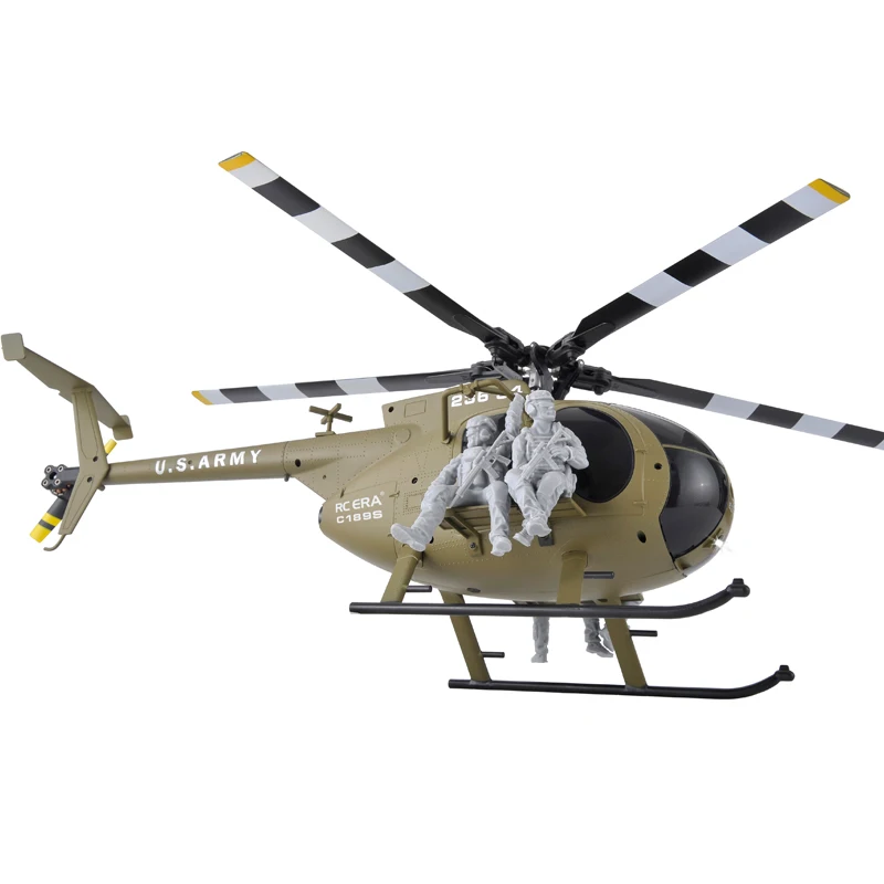 New C189S RC Helicopter MD500 1:28 Little Bird with Soldier Figure, Simulation Scale Model, Optical Flow Positioning & Altitude