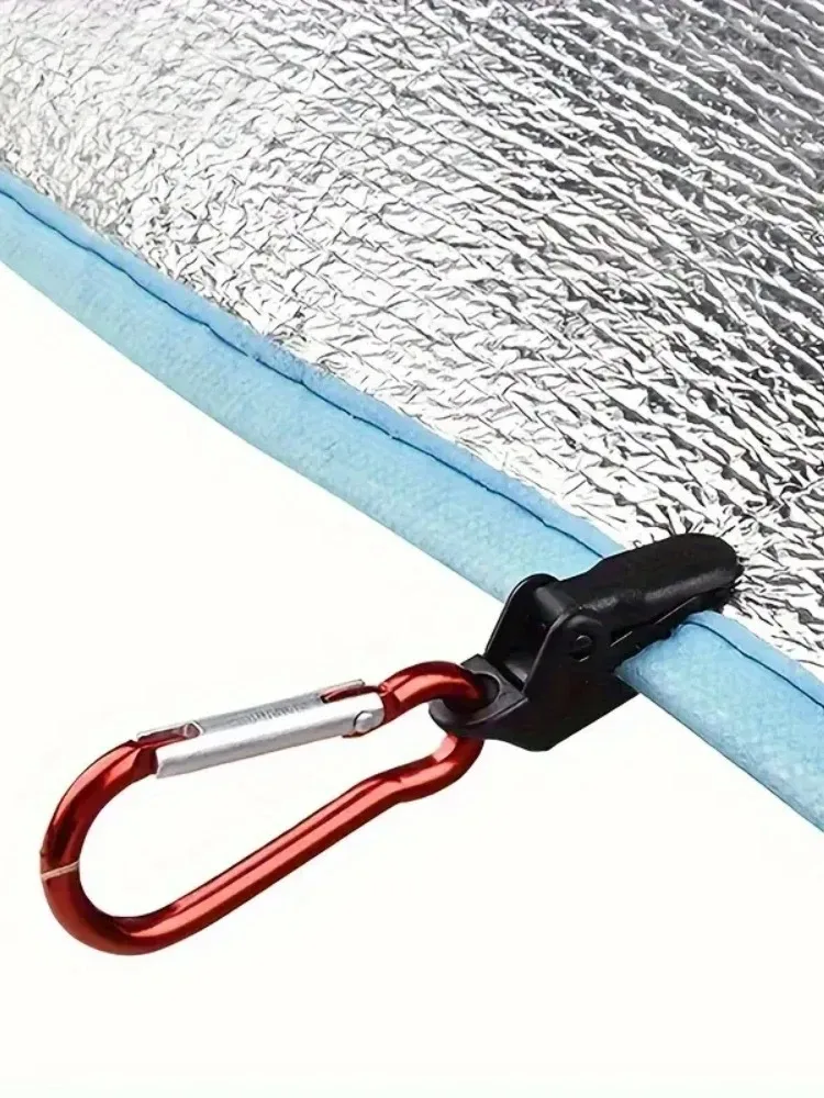 Zeltzubehör Zelttuch-Plane-Clips mit Karabiner, Shelter-Markisenklemme mit Haken aus Aluminiumlegierung, Outdoor-Werkzeug-Ausrüstung – Detail 5