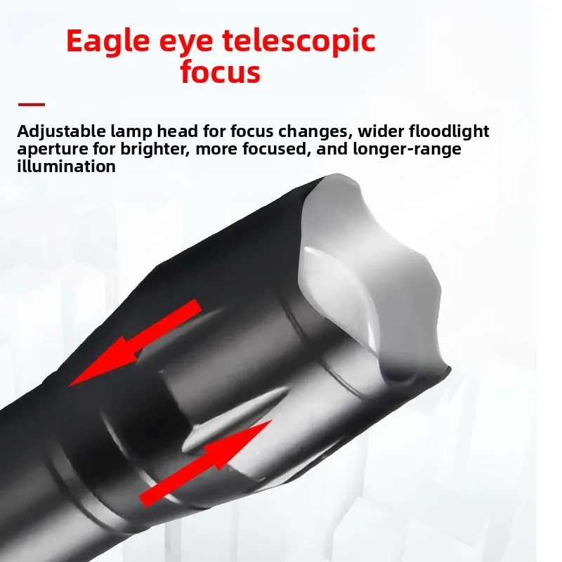 Mini LED Flashlight High Brightness Aluminum Rechargeable Zoom Portable Outdoor Emergency Handheld Torch