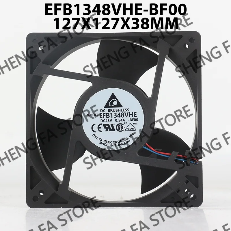 AC EC 12738 127X127X38MM 12.7CM Detection 3-wire inverter Large air volume Delta 12V 24V DC48V 0.54A EFB1348VHE-BF00 cooling fan