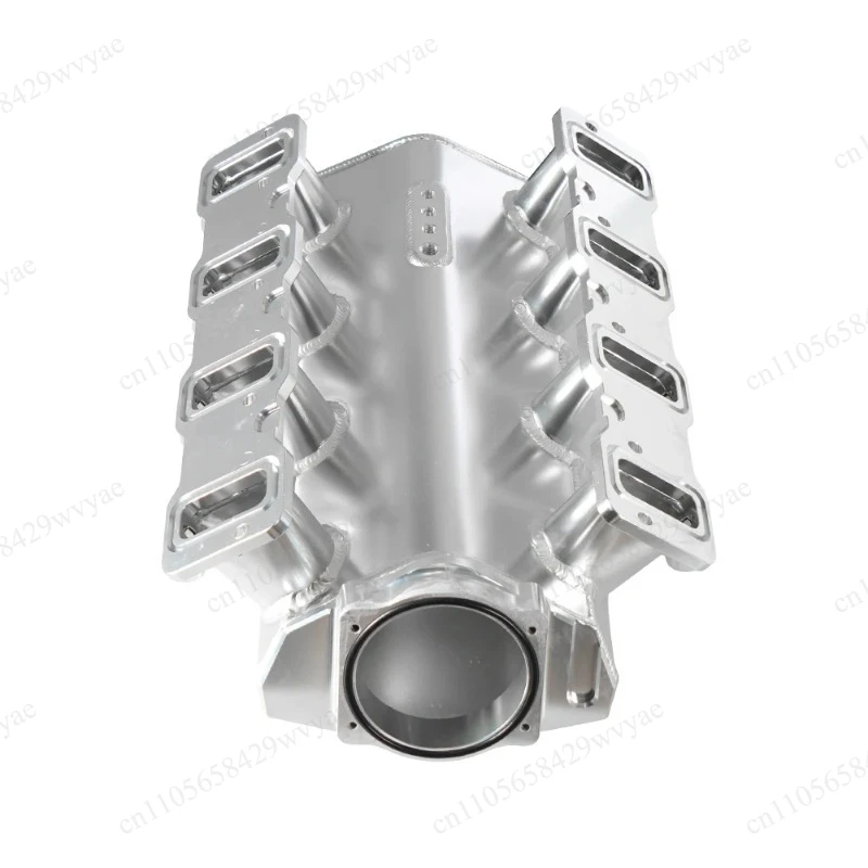 102MM Aluminum Intake Manifold for 6.2L, Black & Silver, Equipped with Throttle Body and Fuel Rails