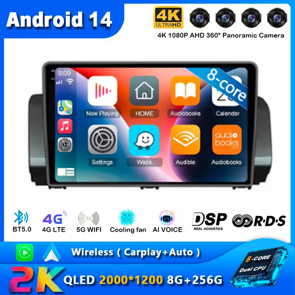 

Android 14 Auto Carplay Car Radio For Renault Sandero 2021 Multimedia Stereo Video Player 4G WIFI Navigation GPS 360 Camera DSP
