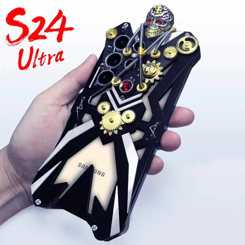 

Luxury Armor Gears Shockproof Metal Powerful Case For Samsung Galaxy S24 S23 S21 Ultra Aluminum Cases Cover Bumper Coque