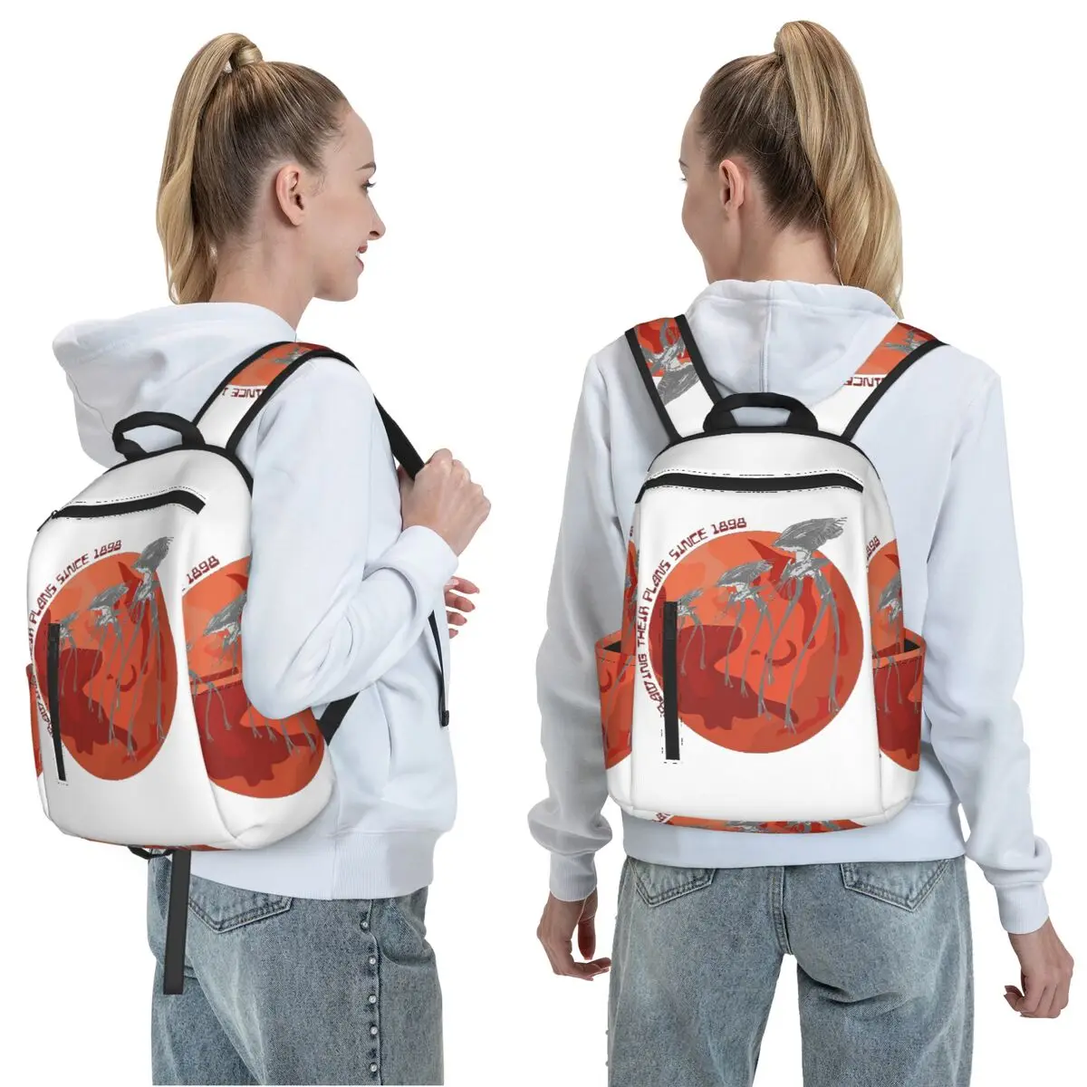 War Of The Worlds Drawing Their Plans Since 1898 Backpack Daypack Large Capacity BookBag School Bag Shoulder Bags for Men Women