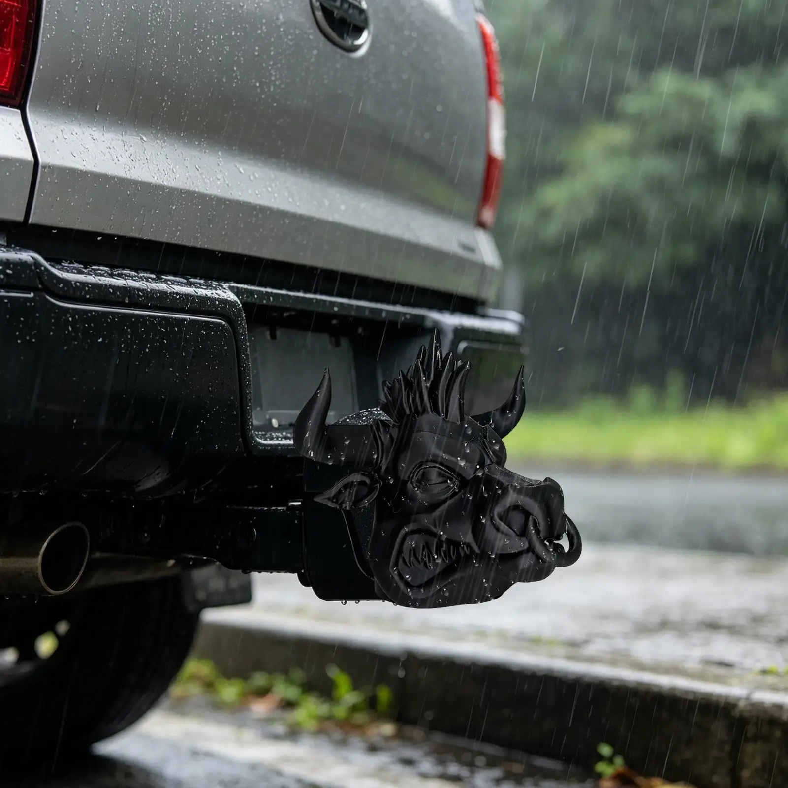 Trailer Hitch Cover Bison Shape Towing Coupling Protector Waterproof Hitch Covers for Trailer Truck RV Vehicle Garage Camping