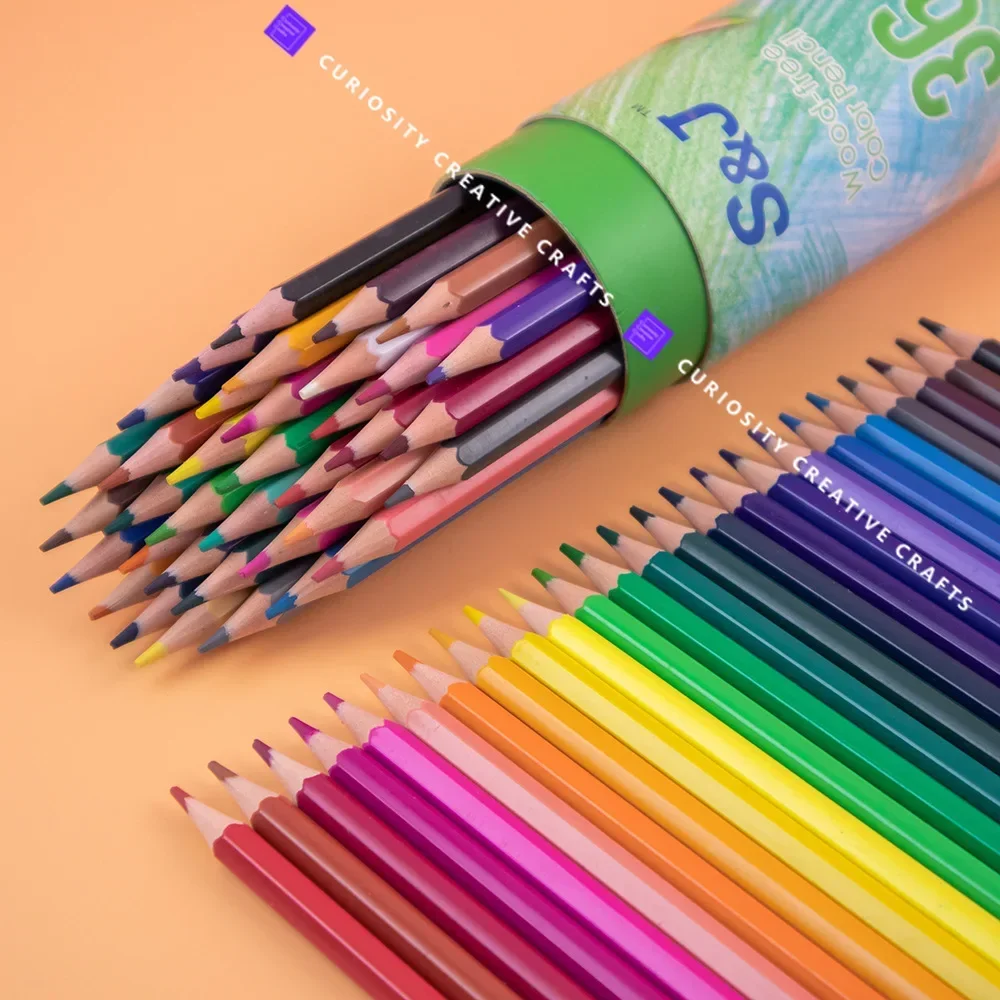 12/18/24/36/48 Colored Wood-free Color Pencil Set Painting School Business Supplies Professional Gift Artwork Manga Kawaii