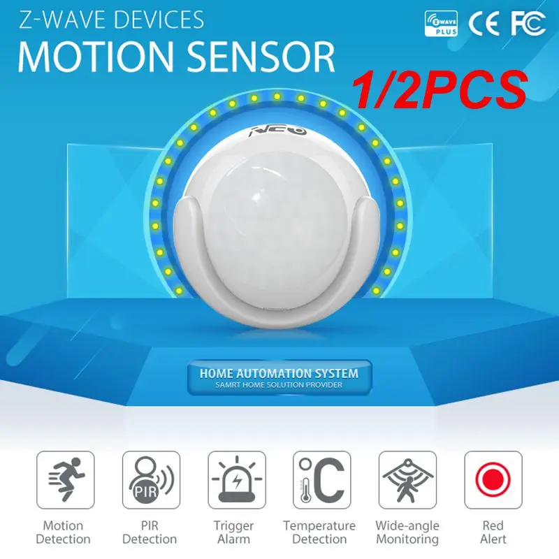 

1/2PCS COOLCAM Smart Home Z-wave PIR Motion Sensor Lux Temperature Detector Home Automation Alarm System Motion Alarm EU 868.4