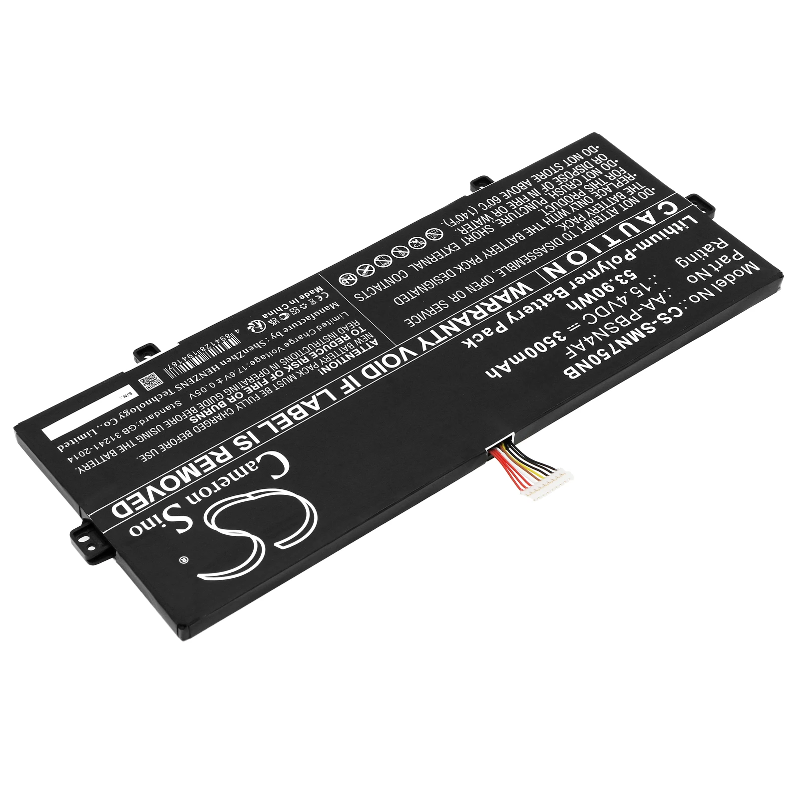 Replacement 15.4V 3500mAh Notebook Laptop Battery AA-PBSN4AF for Samsung Galaxy Book Mystic Silver NP750XDA-KD1IT Flex Alpha
