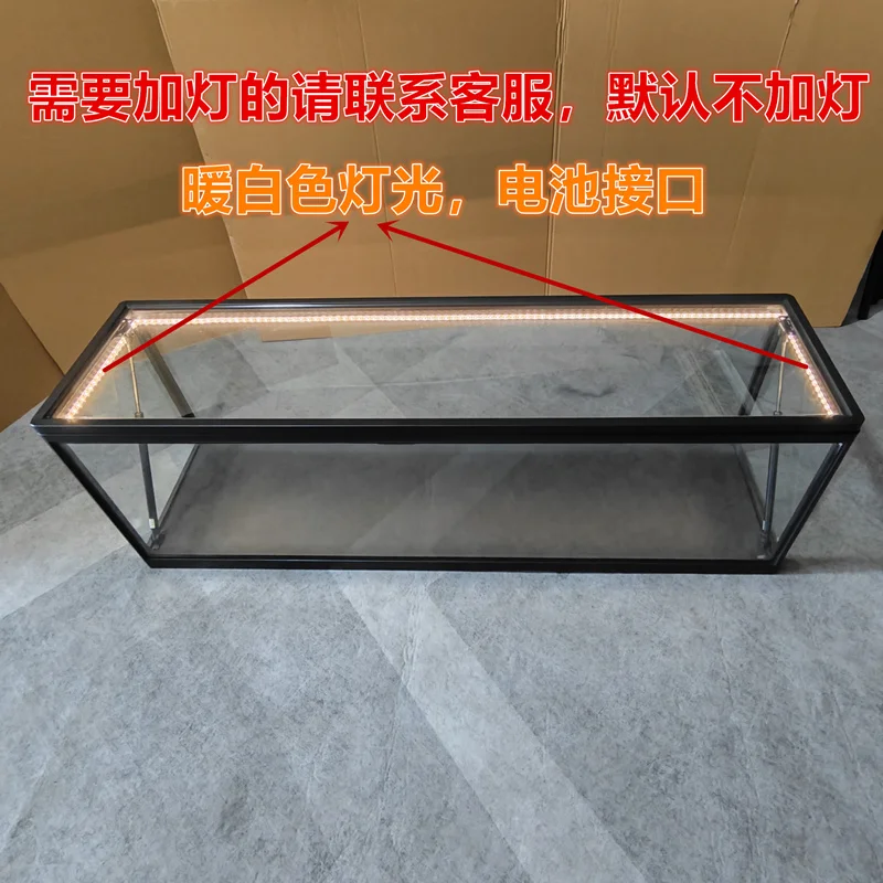 TV cabinet Modern simple transparent tempered glass cabinet Suitable for Lego figure storage display cabinet Light luxury floor - view 3