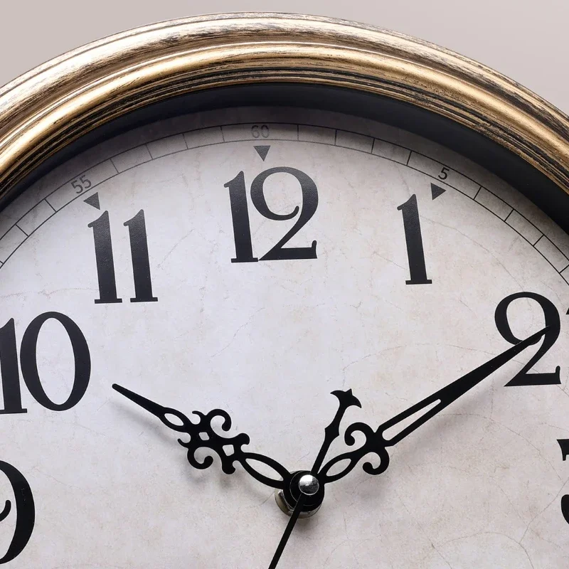 12/14Inch Retro Wall Clock Living Room Household Simple Creative Clocks No Punching Silent Quartz Watch Household Decoration