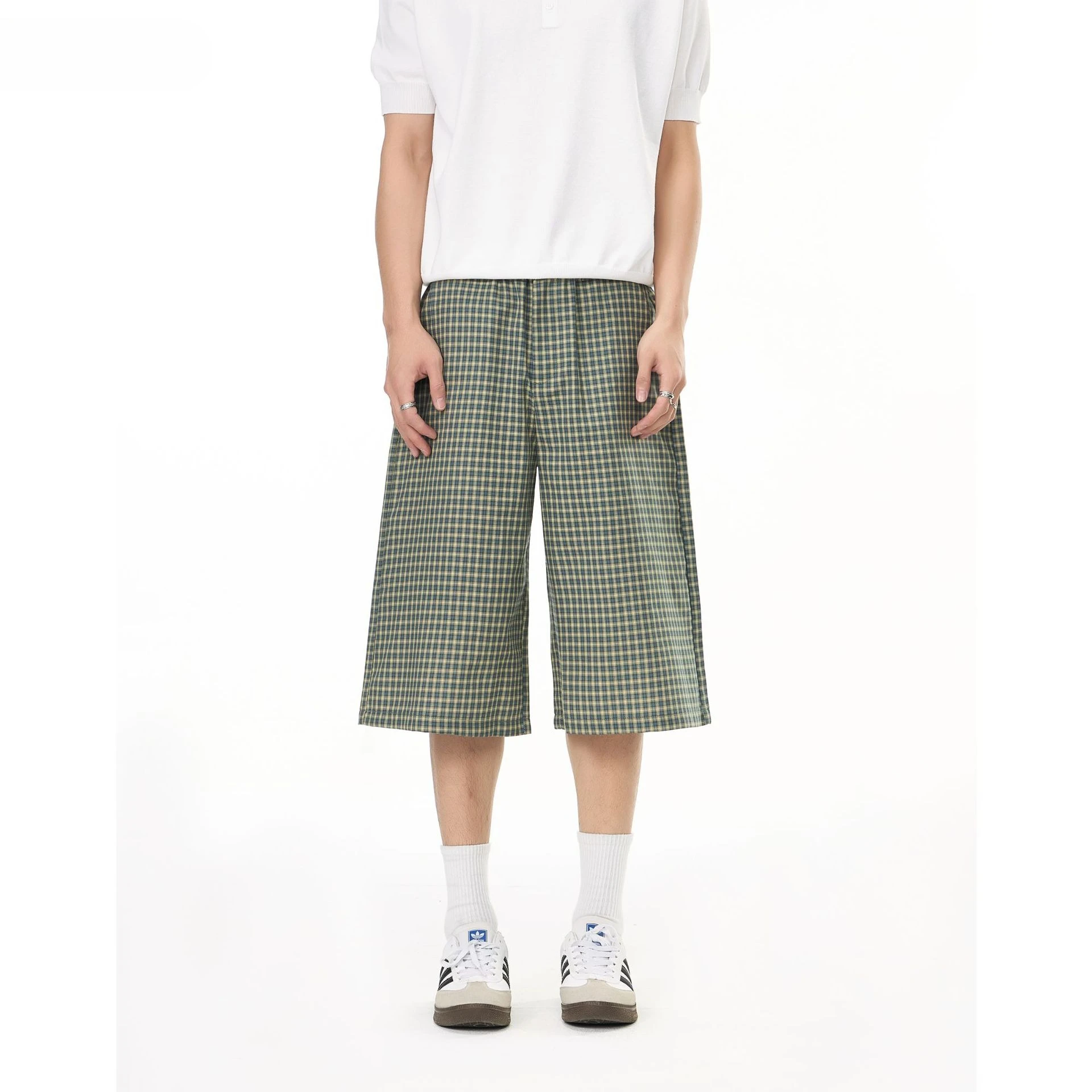 

2026 Summer New Product Men's and Women's Simple Gallery Plaid Shorts Commuter Casual Loose Seven-point Pants