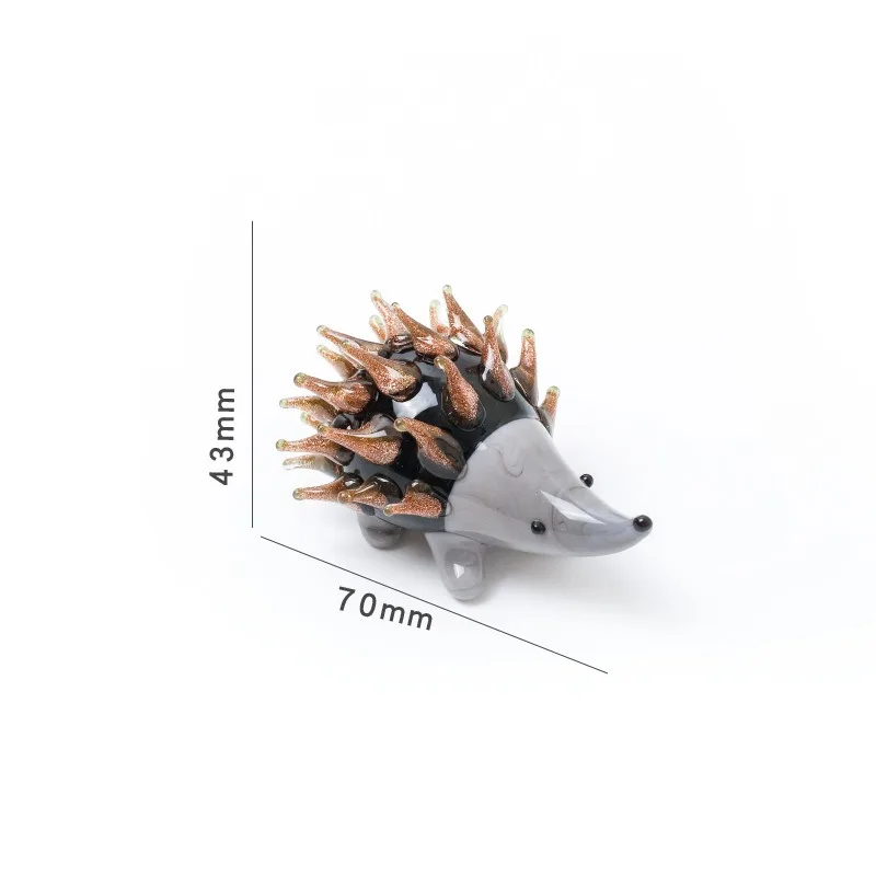Creative Glass Peacock Hedgehog Figurines Cute Bird Animal Home Decoration Bedroom Ornament Handmade Colored Glaze Miniatures