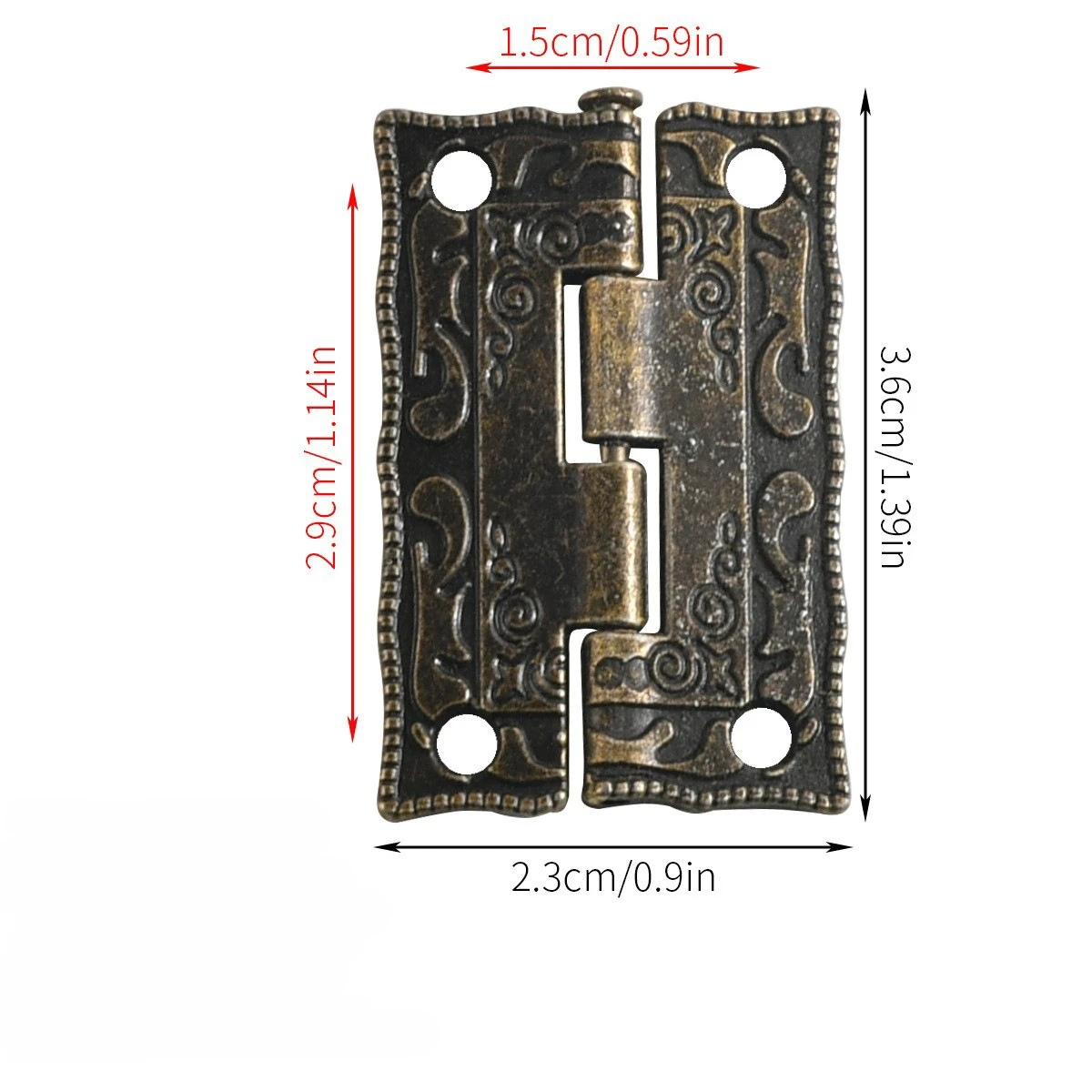

6 шт. античная бронзовая дверная петля шкафа для DIY коробка мебельные петли с винтами деревянная защелка коробки засов мебельная фурнитура