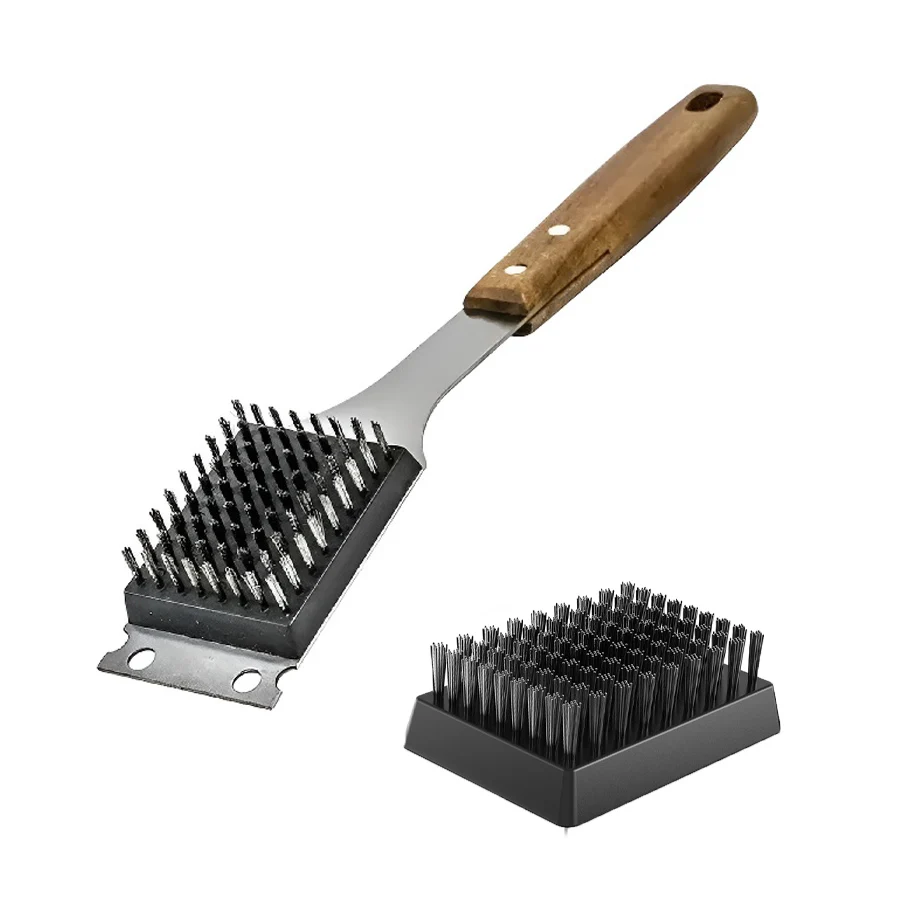 

Grill Cleaning Brush And Scraper Durable Handle With Interchangeable Heads For Easy Outdoor Grilling Maintenance