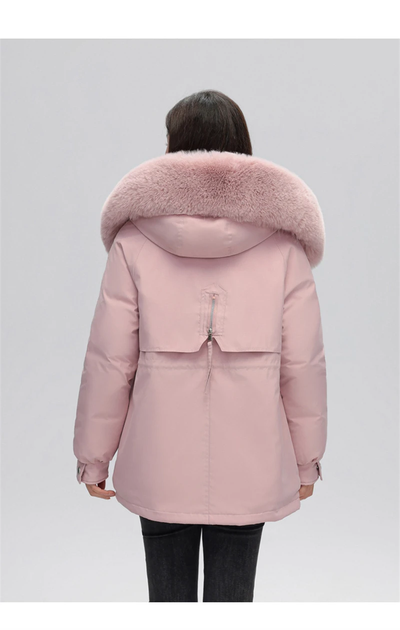 Winter Coat New Women's Thick Cotton Jacket Women's Medium Long Korean Version Fur Collar Coat Female Warm Parka Overcoat