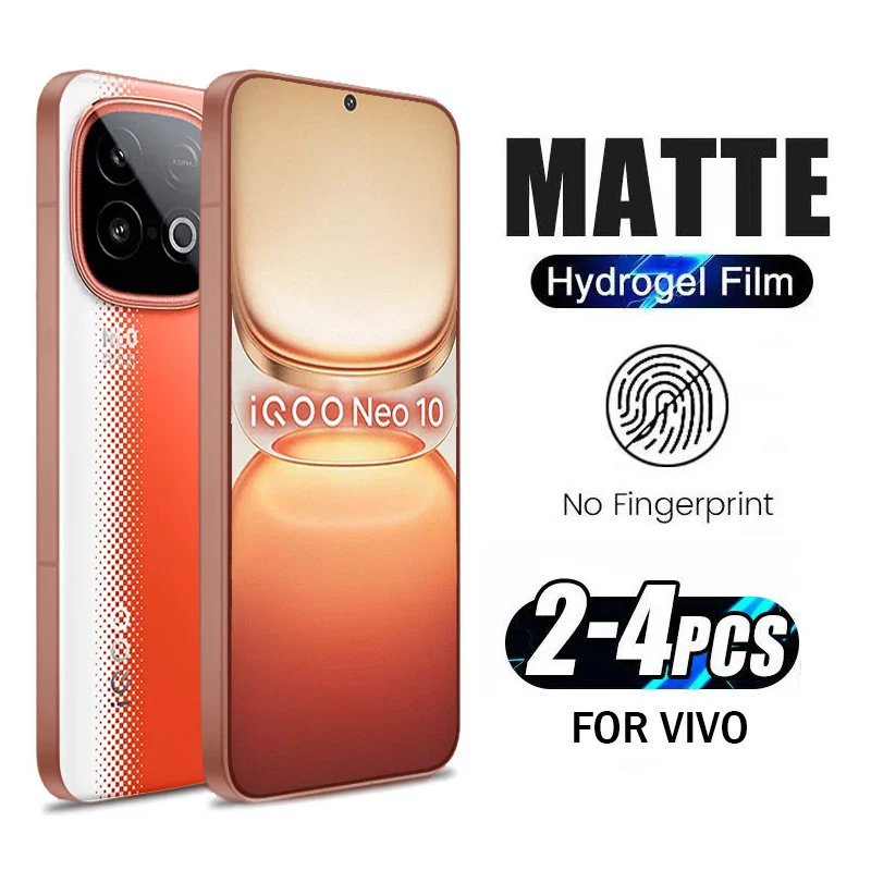 2-4 шт., антибликовая матовая гидрогелевая пленка для Vivo iQOO Neo10 9 9S Pro + Защитная пленка для экрана iQOO Neo8 7 Pro, защитная мягкая пленка