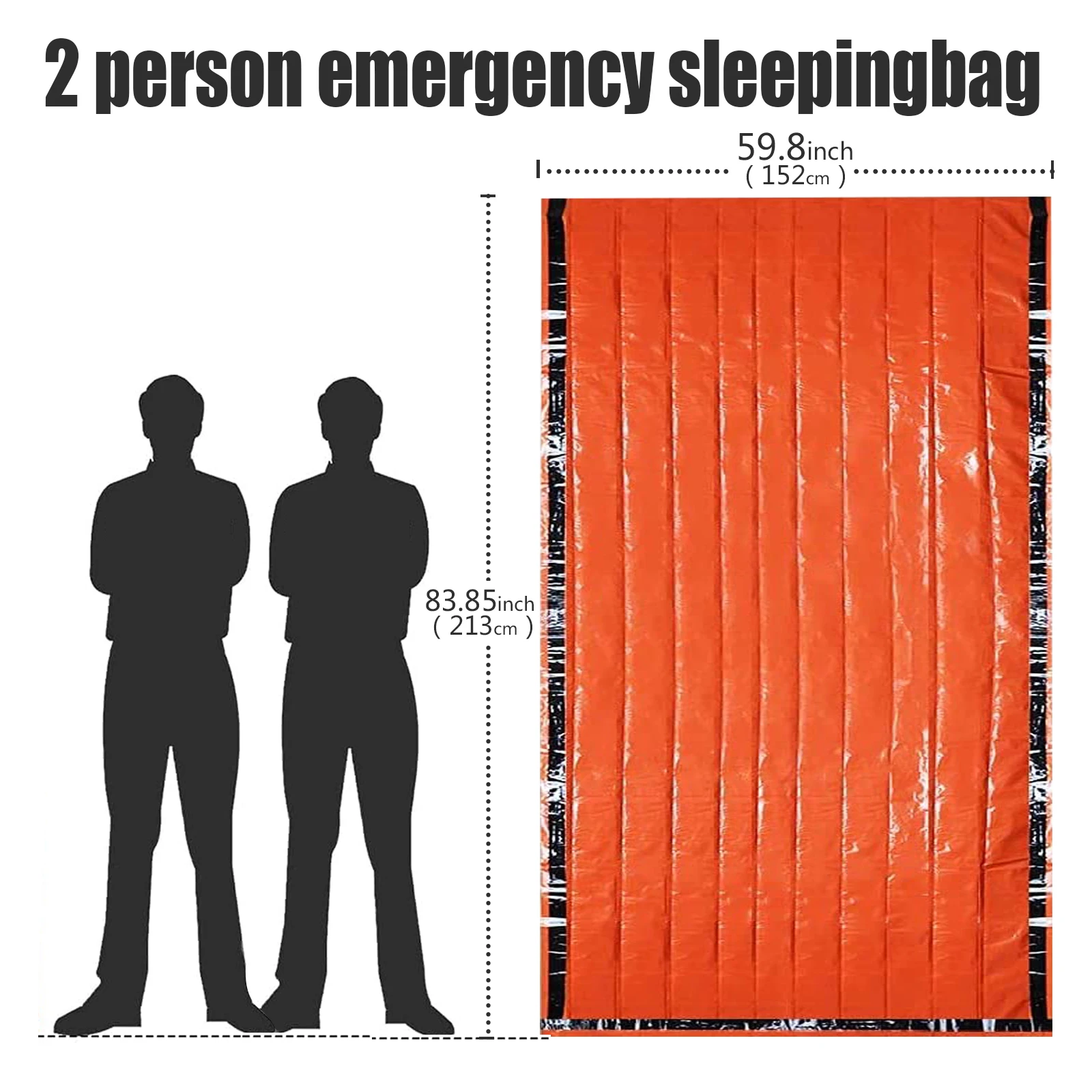 Emergency Sleeping Bag 2 Person Survival Sleeping Bags Thermal Bivy Sack Emergency Blanket For Camping Hiking