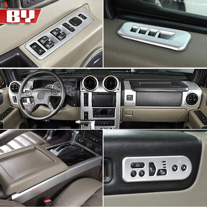 

For Hummer H2 2003-2007 Car Console Side Air Conditioning Outlet Frame Cover Trim ABS Carbon Fiber Auto Accessories