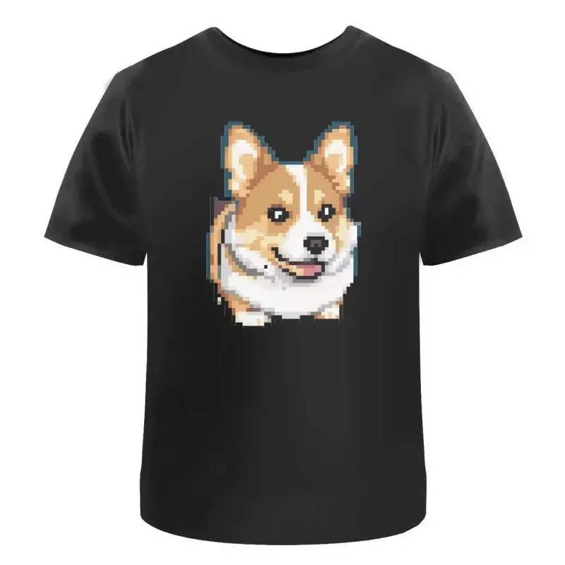 Pixel Art Corgi Dog' Cotton T Shirt Ta043979