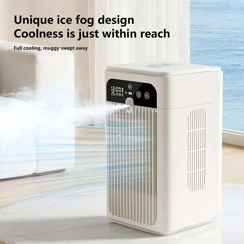 

2026 New 3000mAh LED Digital Display Air Cooler Portable Smart Timing Desktop Spray Refrigeration Fan Home Silent Fan
