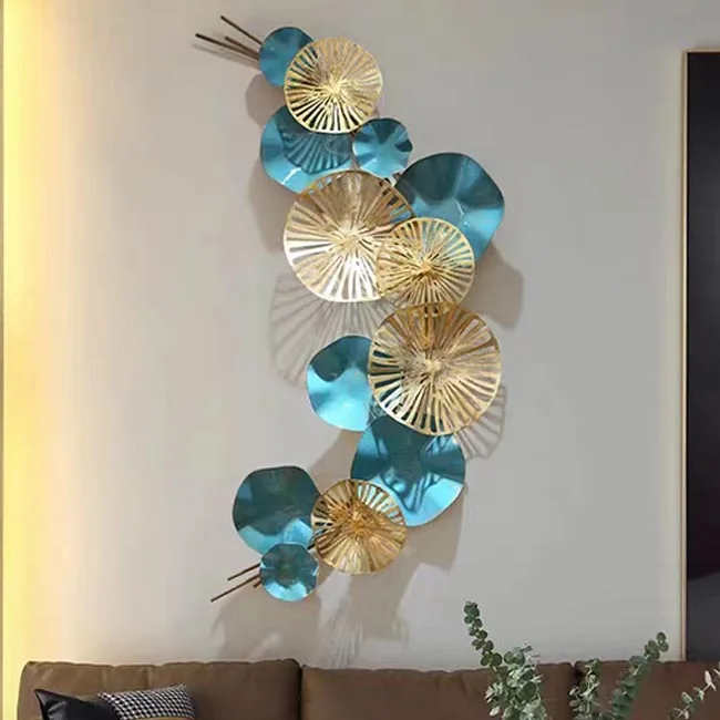 

120X58cm Display Lobby Gold House Wrought Iron Interior Bedroom And Living Room Frame Art Hanging Flower Metal Home Wall Decor