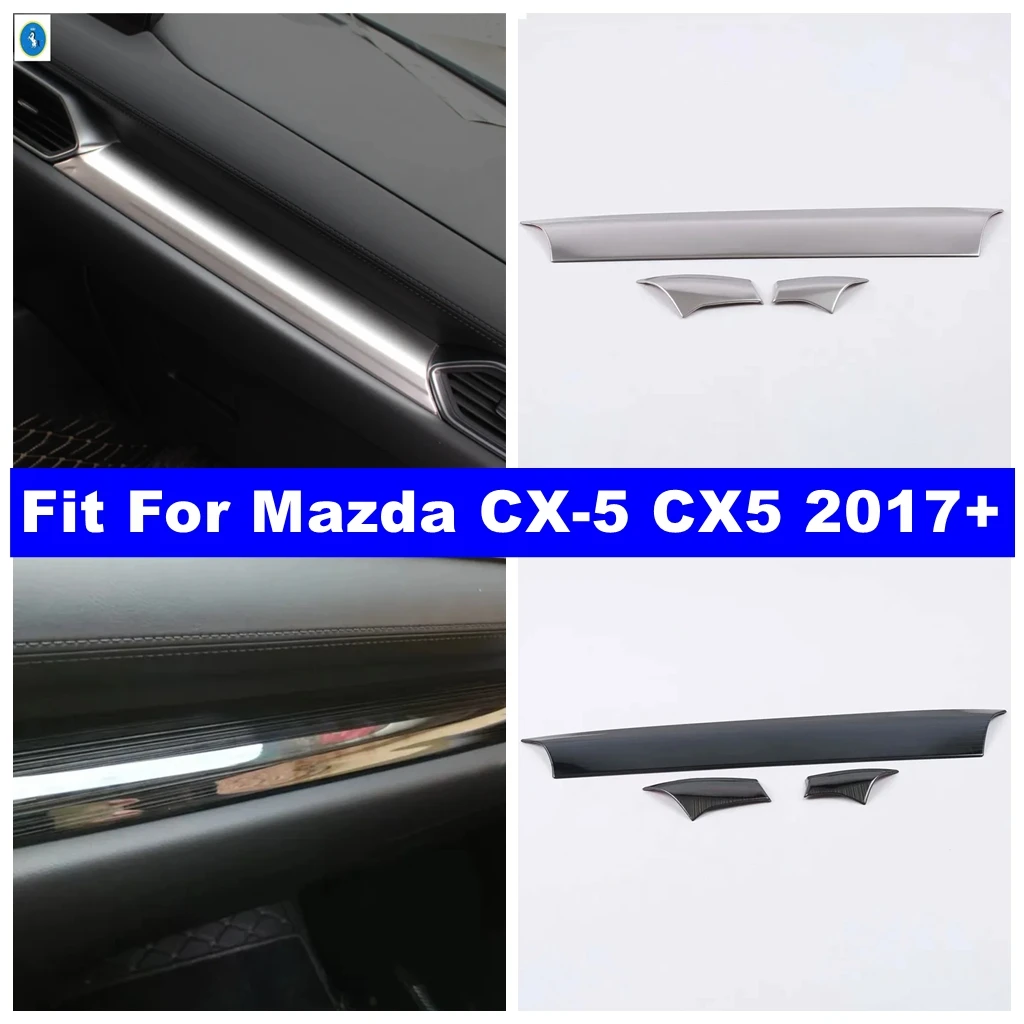 

Car Accessories Dashboard Center Control Passenger Copilot Panel Strips Cover Trim For Mazda CX-5 CX5 2017 - 2023 Black / Silver