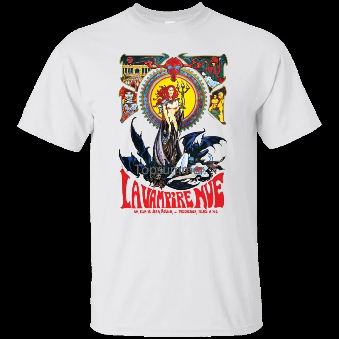 

Мужская футболка унисекс, новинка, Готическая футболка с надписью La вампир Nue Jean Rollin, ужас, Дракула, французский фильм, 1970 дюйма, крутая Повседневная футболка с надписью Pride 2024