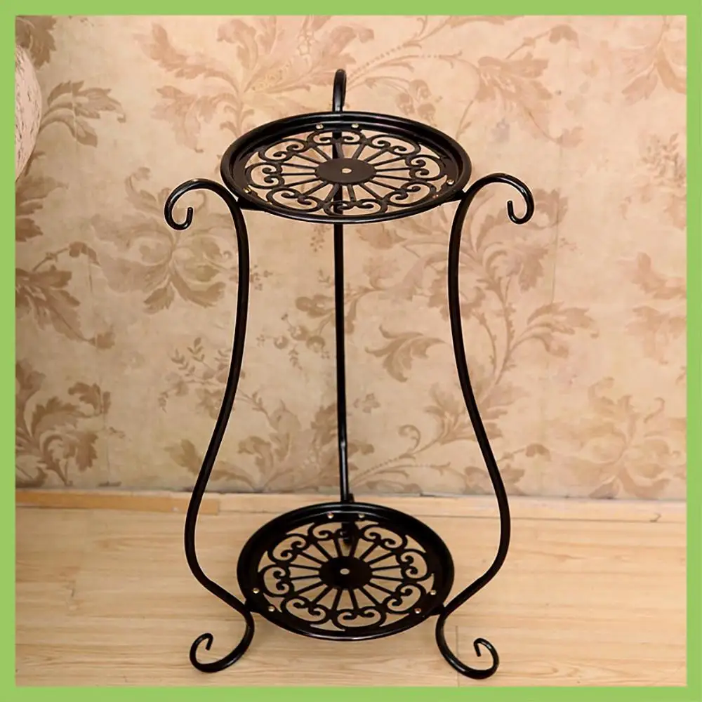 

2 Layer Elegant Metal Plant Shelf Flower Pot Rack Holder Potted Plant Holder For Balcony Living Room Bedroom Decor