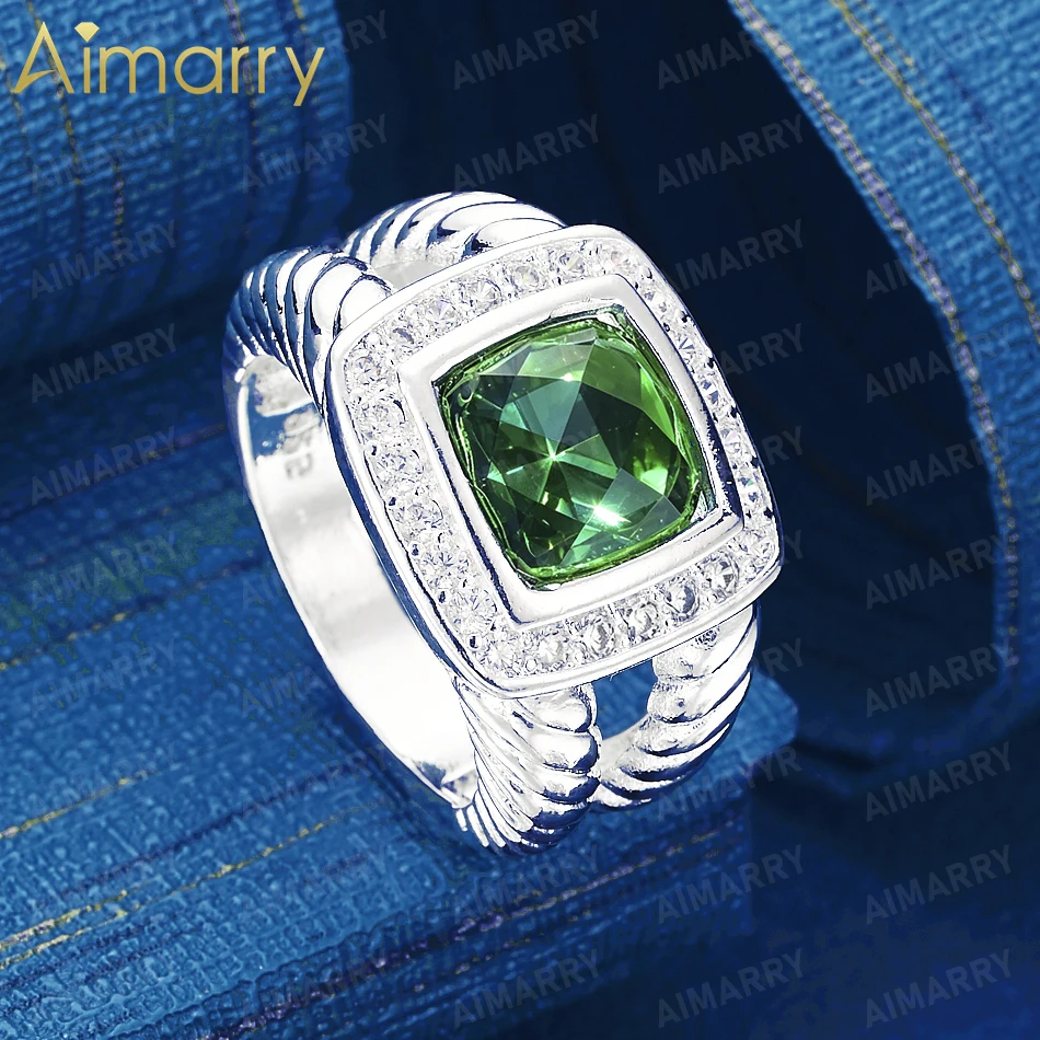 925 Sterling Silver 7-10# Vintage Twisted Rope Double-layer Set AAA Zircon Ring for Women's Banquet High-quality Fashion Jewelry