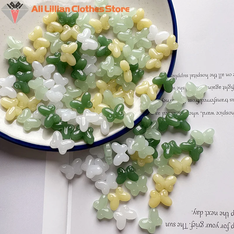 10pcs/Lot Mixed Butterfly Lampwork Beads Glass Glaze Beads for Jewelry Making Findings DIY Bracelet Earring Hairpin Accessories