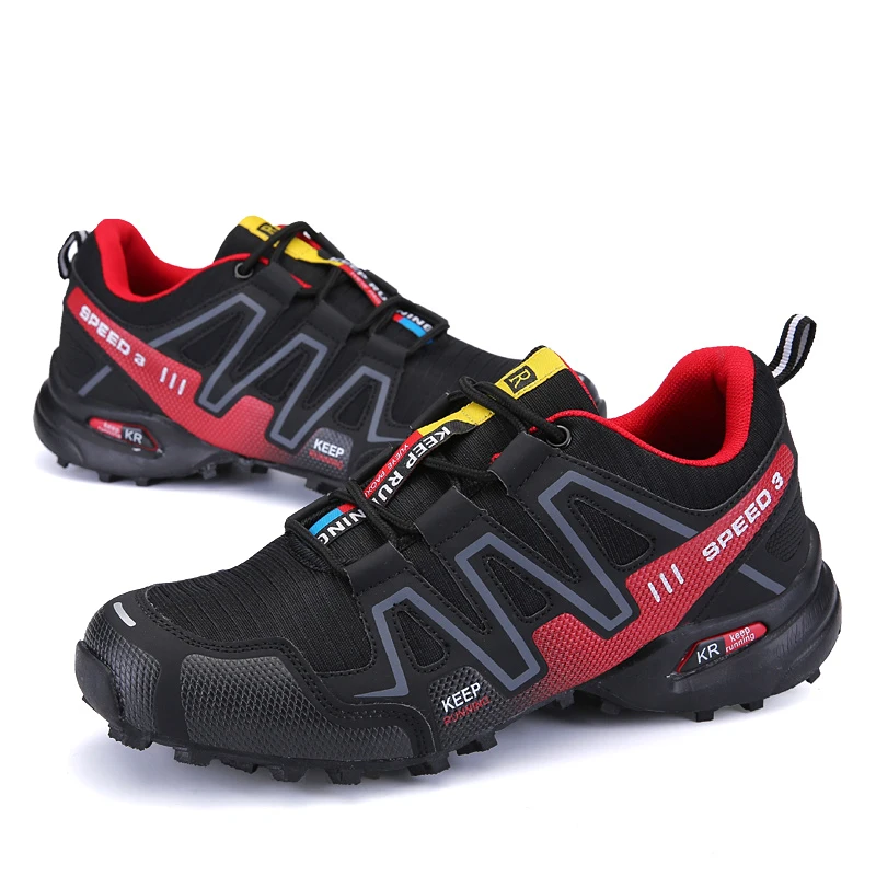 Men's Out Door Hiking Trekking Sneakers, Confortável, Respirável, Cor, Misturado, Sapato de Acampamento, Primavera, Outono, Masculino, Tamanho Grande