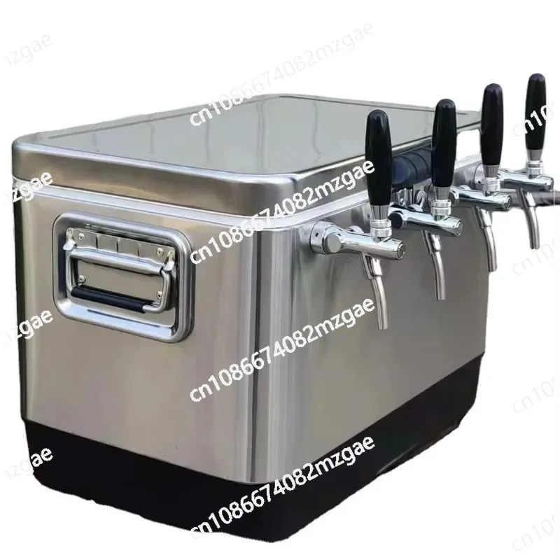 With 4 Outdoor Draft Beer Dispenser Faucets Homemade Draft Beer Jockey Case Stainless Steel Coil Chiller