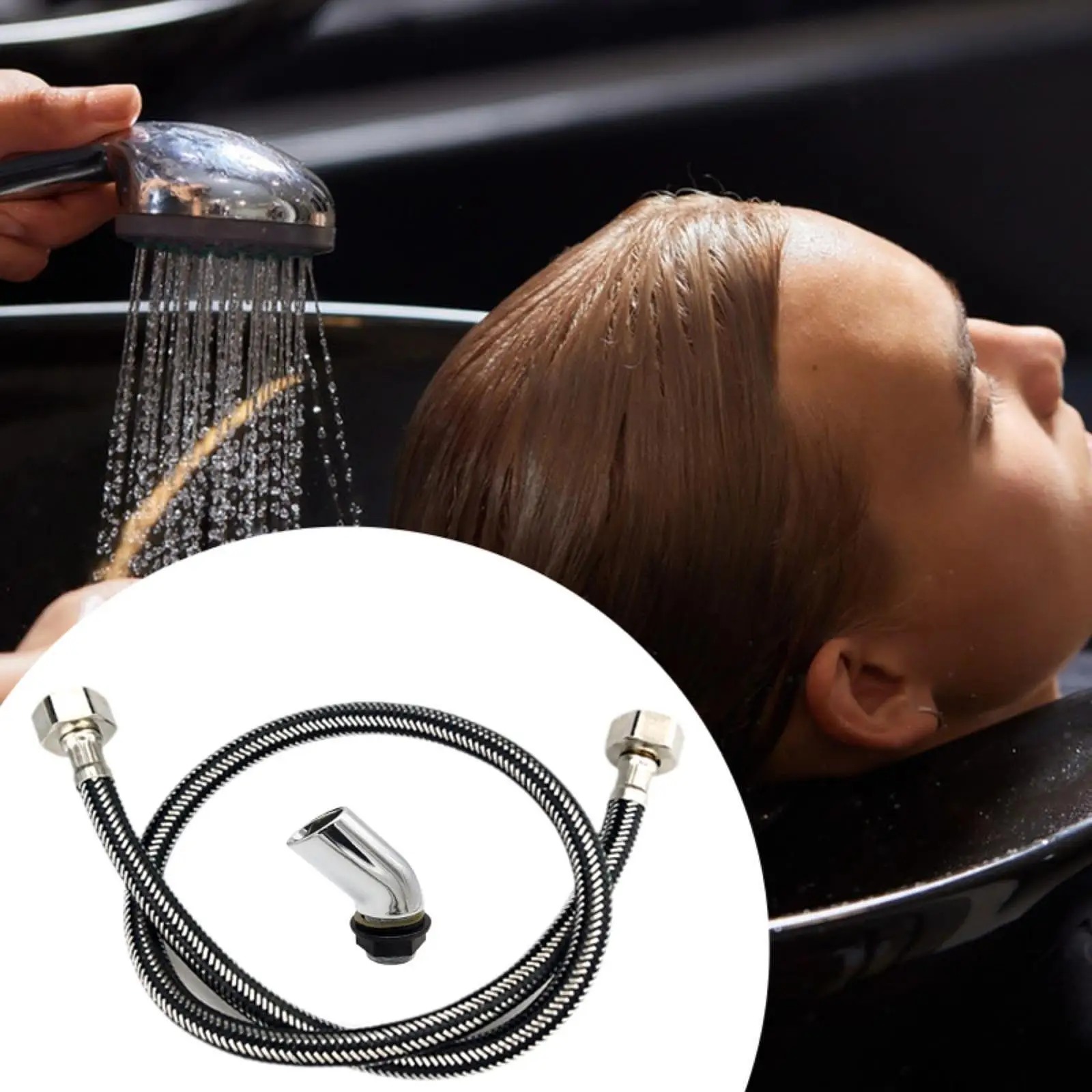 Shower Bracket for Hairdressing Tool Replacement Parts Stainless Steel with Hose Shower Arm Mount Hair Wash Basin Shower Holder
