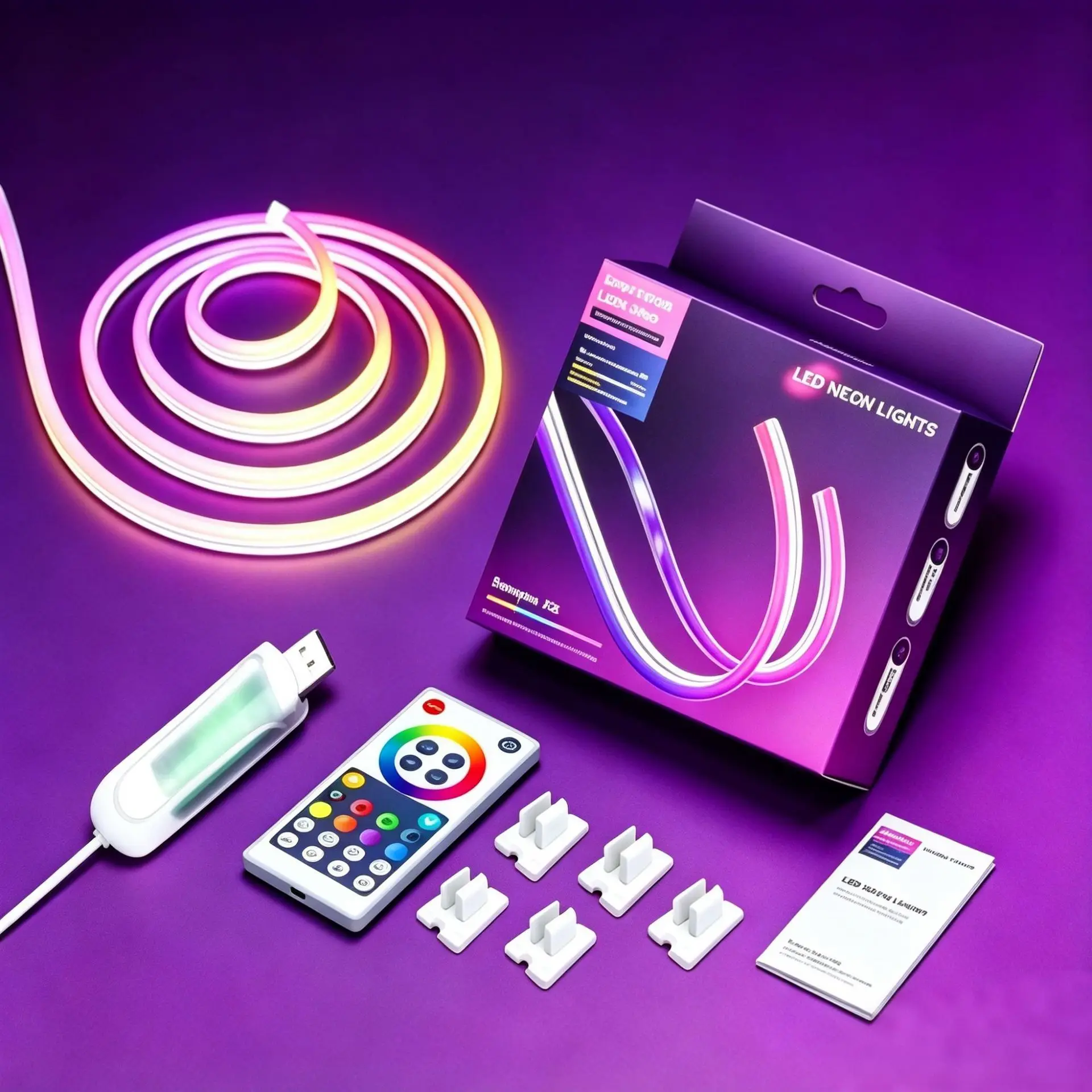WiFi RGBIC Neon LED Strip Lights APP Control Music Sync DIY Mode IP67 Waterproof Cuttable Flexible Neon Tape for Home Decoration