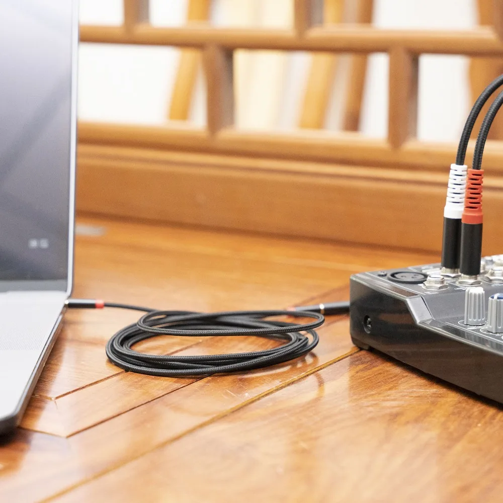1/8 Stereo Female to Dual 6.35mm Mono Male 3.5mm to Dual 1/4 Inch Sound Splitter Cable 13.8inch Audio Splitter Cord