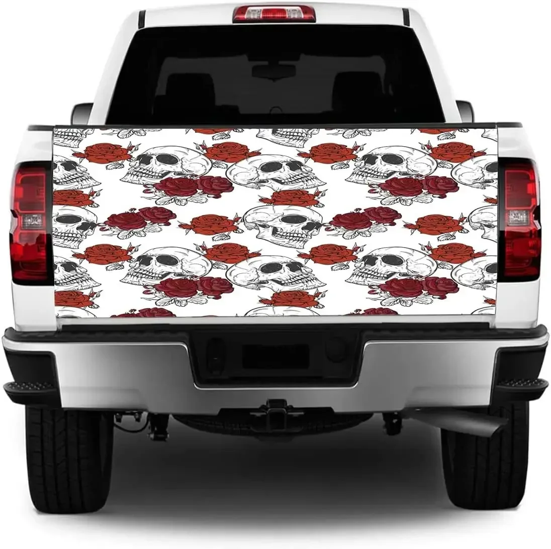 Skulls Grunge Tattoo Grunge Splash Zombies Walking Dead Undead Graphic Wrap Tailgate Vinyl Decal Truck Pickup SUV