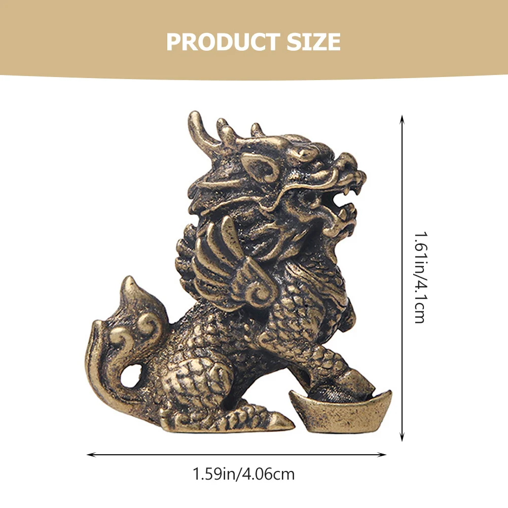 Brass Kylin Decor Delicate Ornament Stable Placement Smooth Bottom Living Room Tea Room Elegant Design Holiday Present