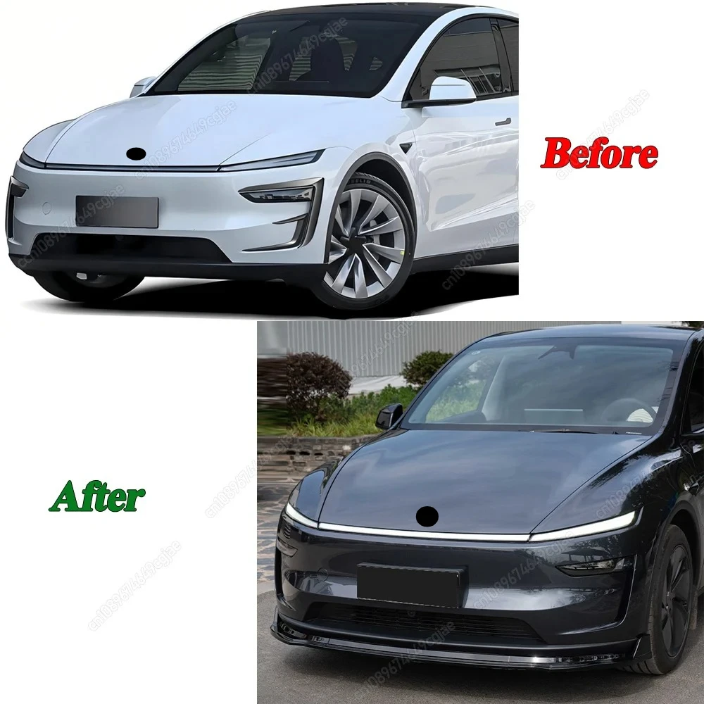 Front Bumper Front Spoiler Lip Splitter Diffuser Front Shovel Body Kits For New Tesla Model Y Juniper 2025+ Car Exterior Upgrade