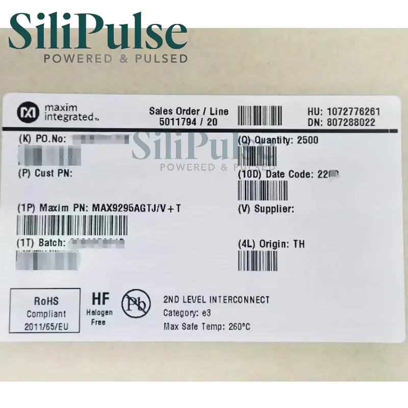 (1pcs) MAX9295AGTJ/V QFN-32(5x5) 100% Original In Stock / - Serdes GMSL2 Serializer with DSI input and Coax MAX9295AGTJ/V+T