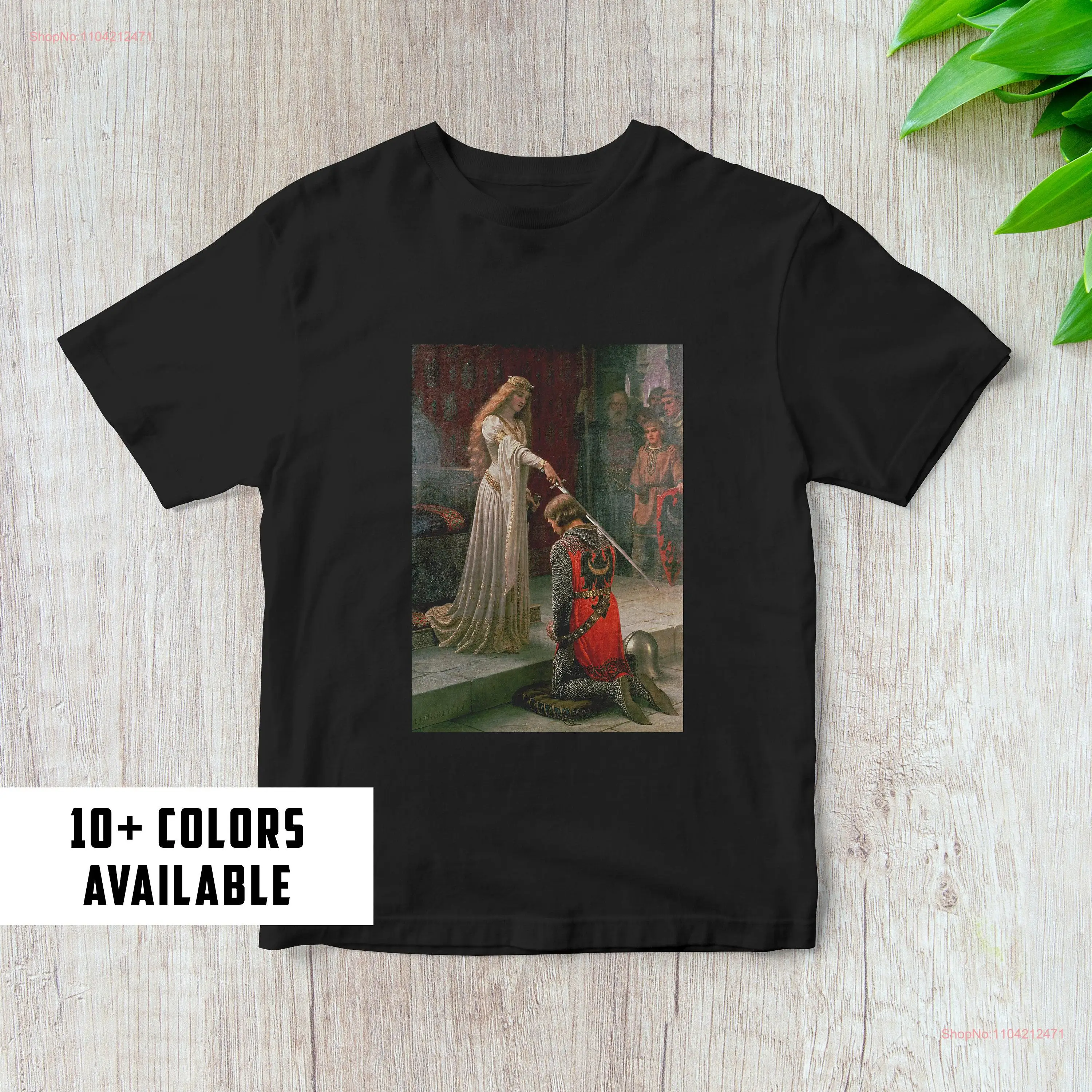 Art T Shirt Edmund Blair Leighton Accolade 1901 Knight Medieval Vintage Aesthetic Renaissance long or short sleeves